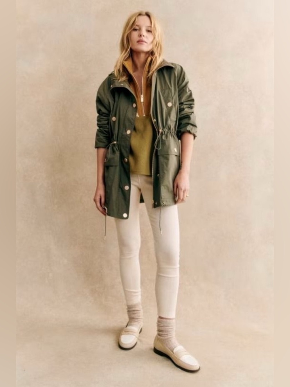 NWT Sézane Miro Jacket in olive green US 8 (Fr 40)